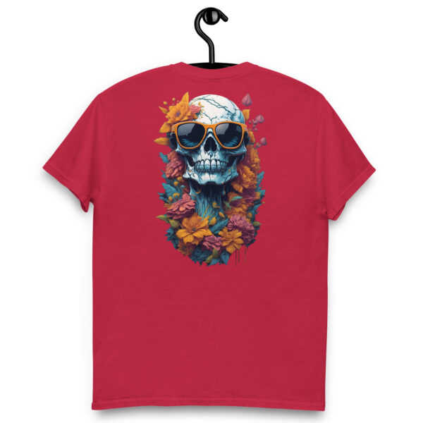 Camiseta Unisex Calavera con Gafas y Flores - Imagen 6