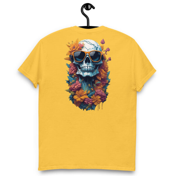 Camiseta Unisex Calavera con Gafas y Flores - Imagen 10