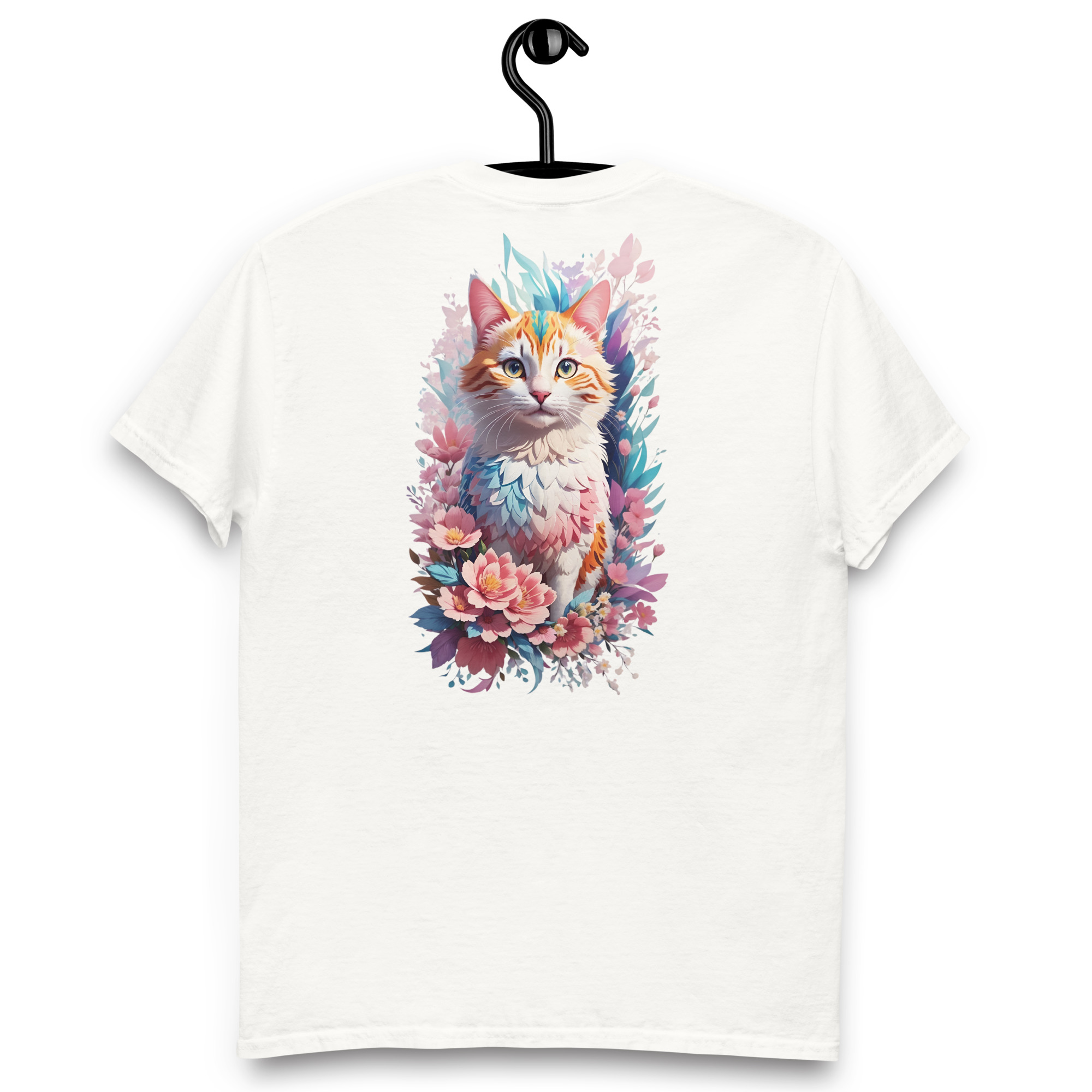 Camiseta Unisex Gato Floral Fantasía